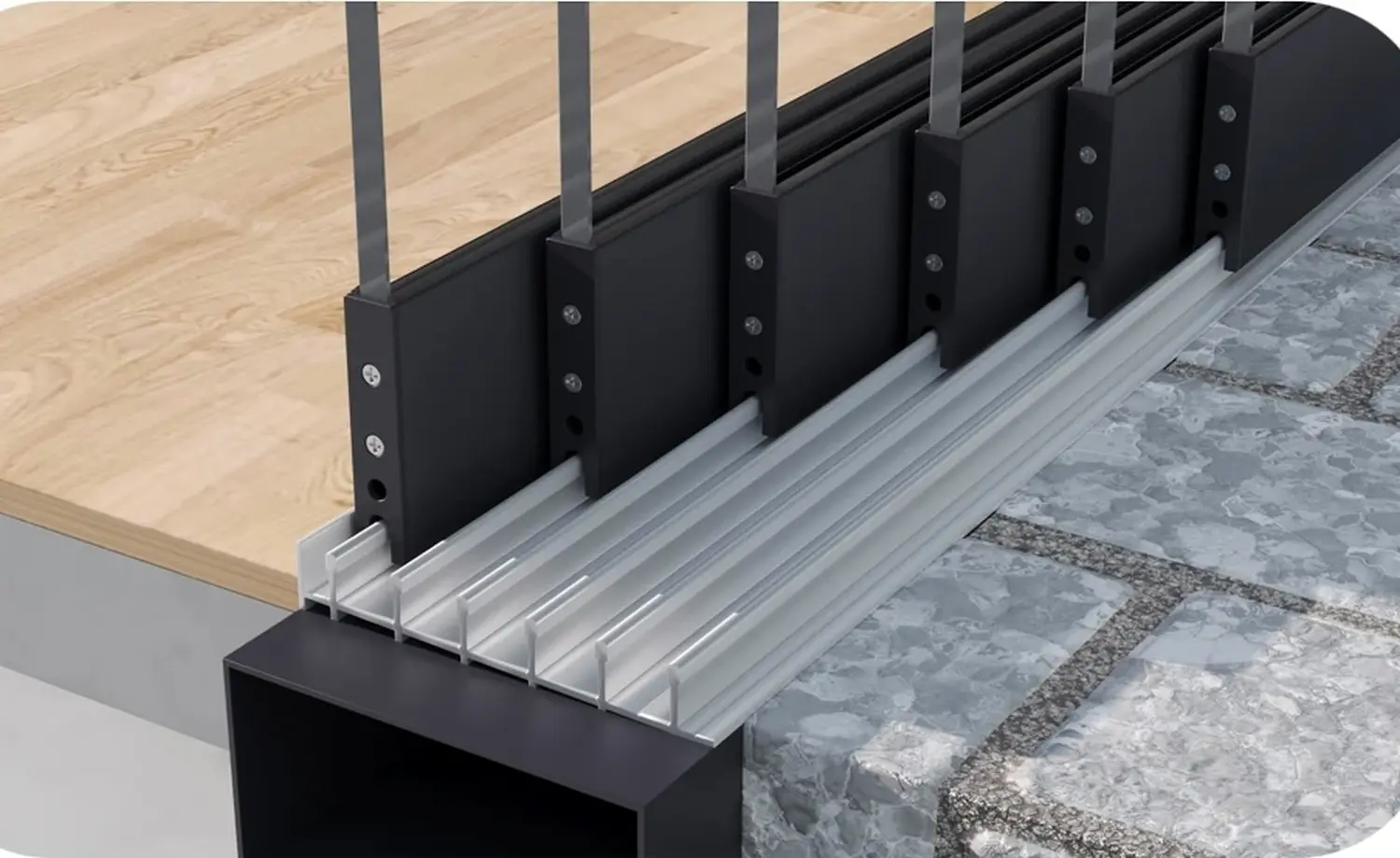 Glasschiebewände mit 2, 3, 4, 5 oder 6 Schienen Von Heide Veranda